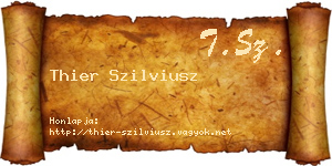 Thier Szilviusz névjegykártya